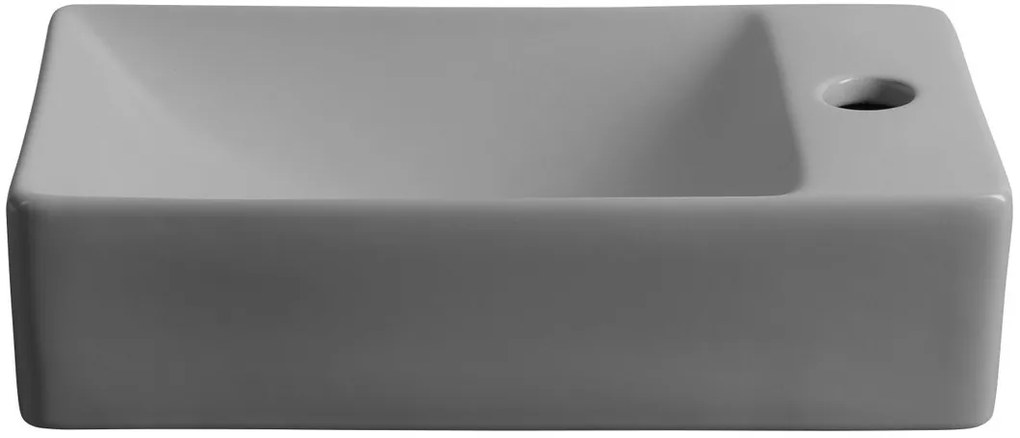Sapho Sapho, SMALL keramické umývadlo 38x22cm, otvor pro batériu vpravo, šedá, MGT3822GR