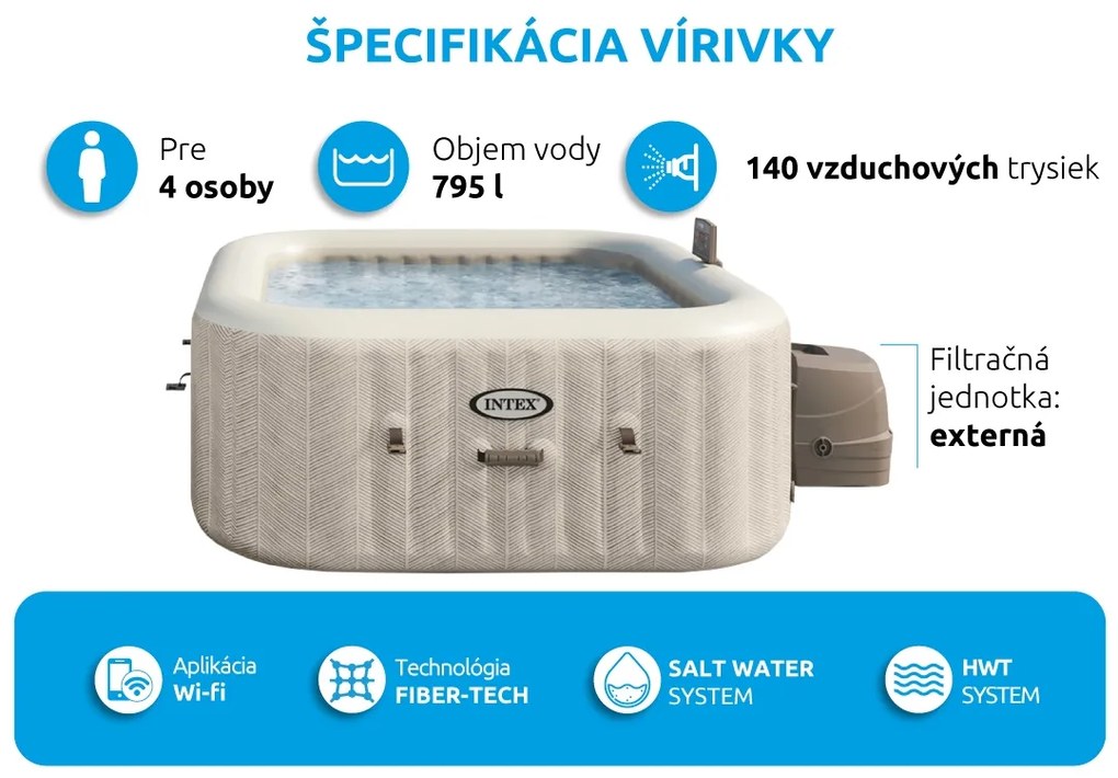 Intex | Vírivý bazén Pure Spa Chevron Deluxe 4 NP | 11400291
