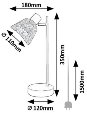 Rabalux 74018 - Stolná lampa FARELIA 1xE14/10W/230V