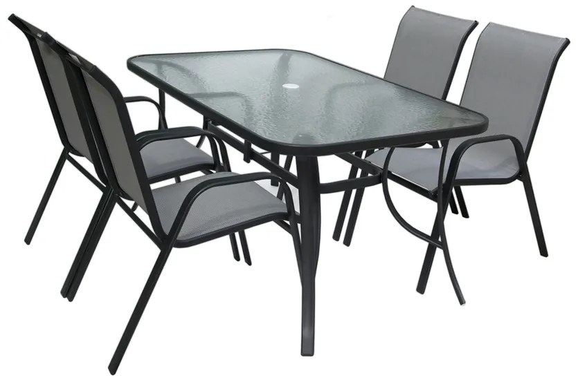 Rojaplast Záhradné kreslo XT1012C kovové - šedá textília