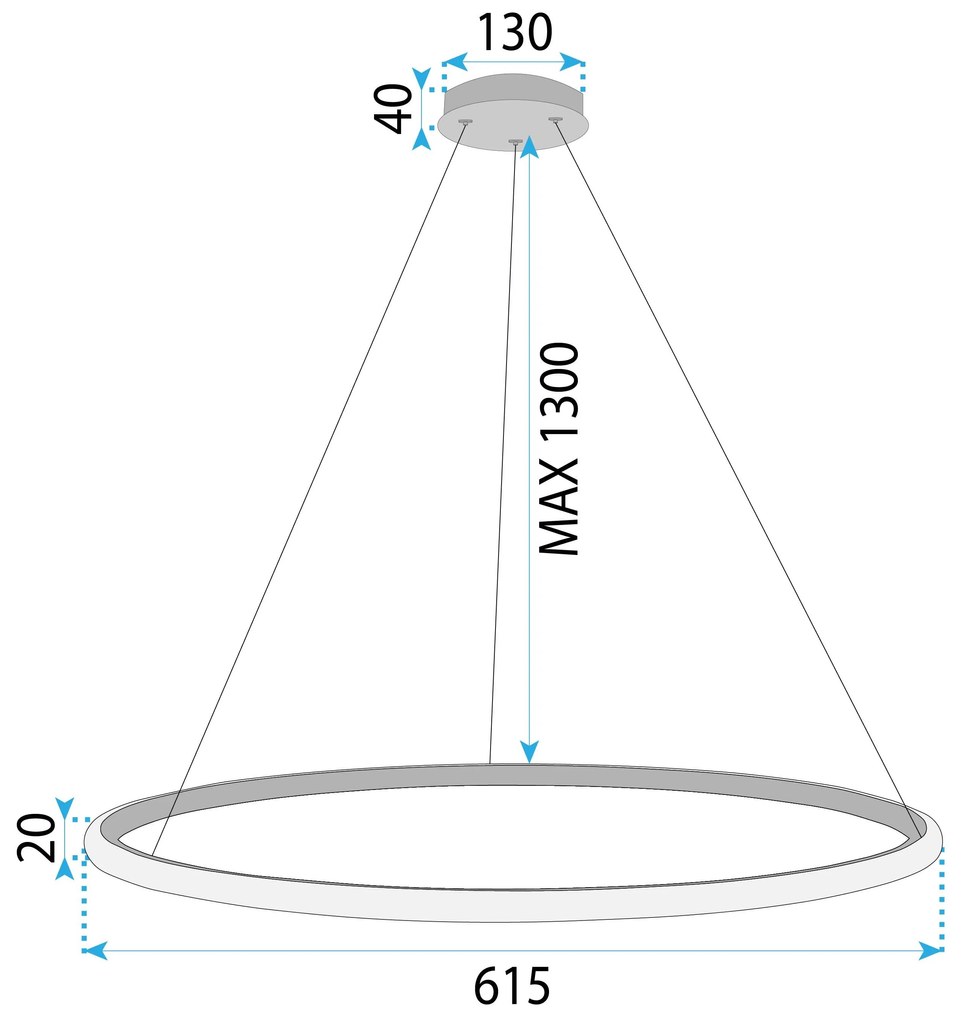 Toolight Toolight, LED stropné osvetlenie 60cm, 37W, 3000K, LHJ005-CP, zlatá matná, OSW-60002