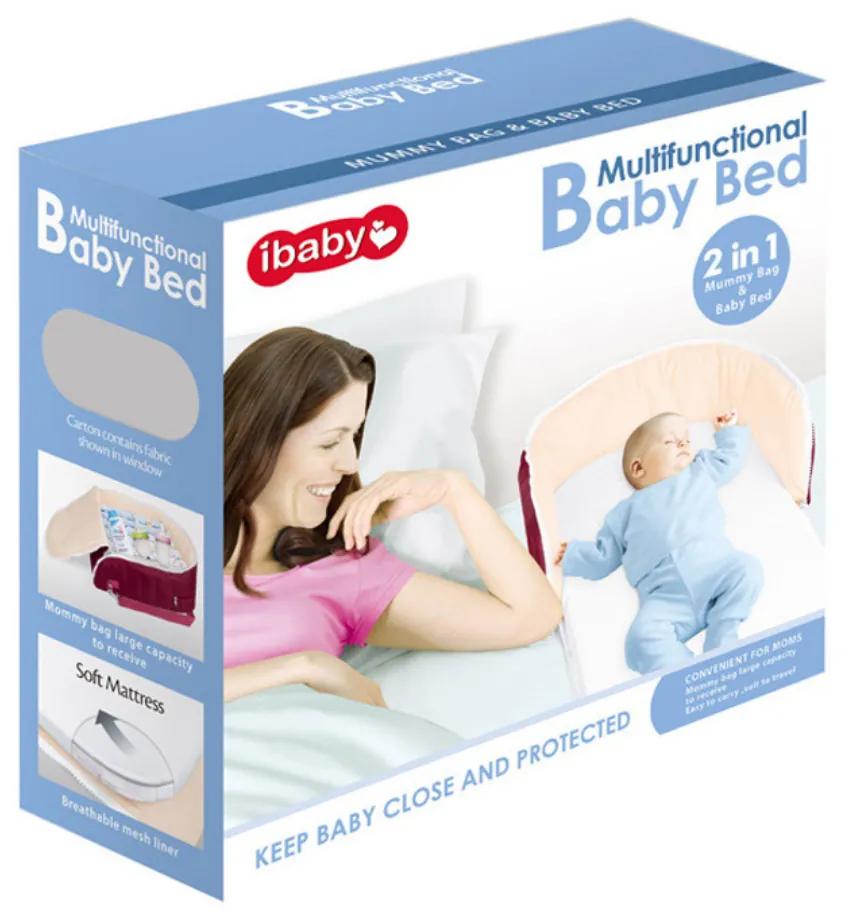 Multifunkčné hniezdo pre bábätka bordové Baby Bed ibaby