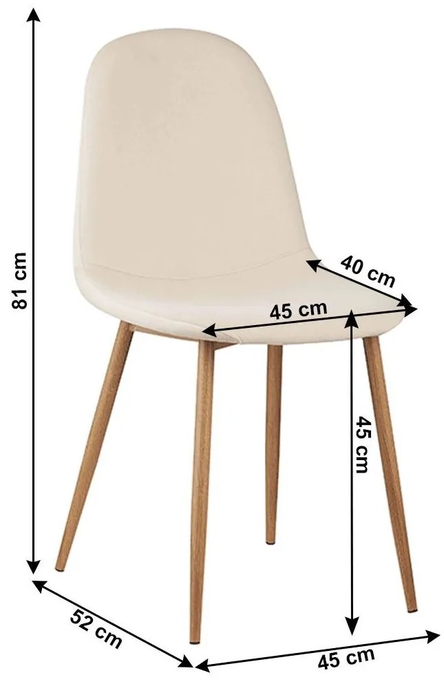 Stolička, béžová Dulux Velvet látka/buk, LEGA