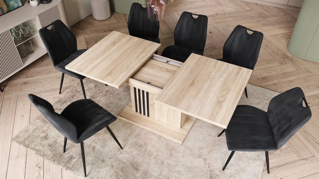 LEONEL Dub Sonoma – MODERNÝ ROZKLADACÍ STÔL AŽ DO 180 cm!