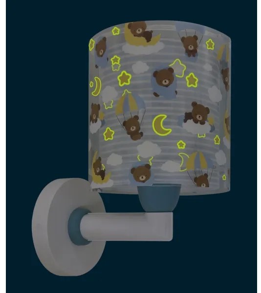 Dalber 41579T - Detská nástenná lampa BABY TEDDY 1xE27/15W/230V modrá
