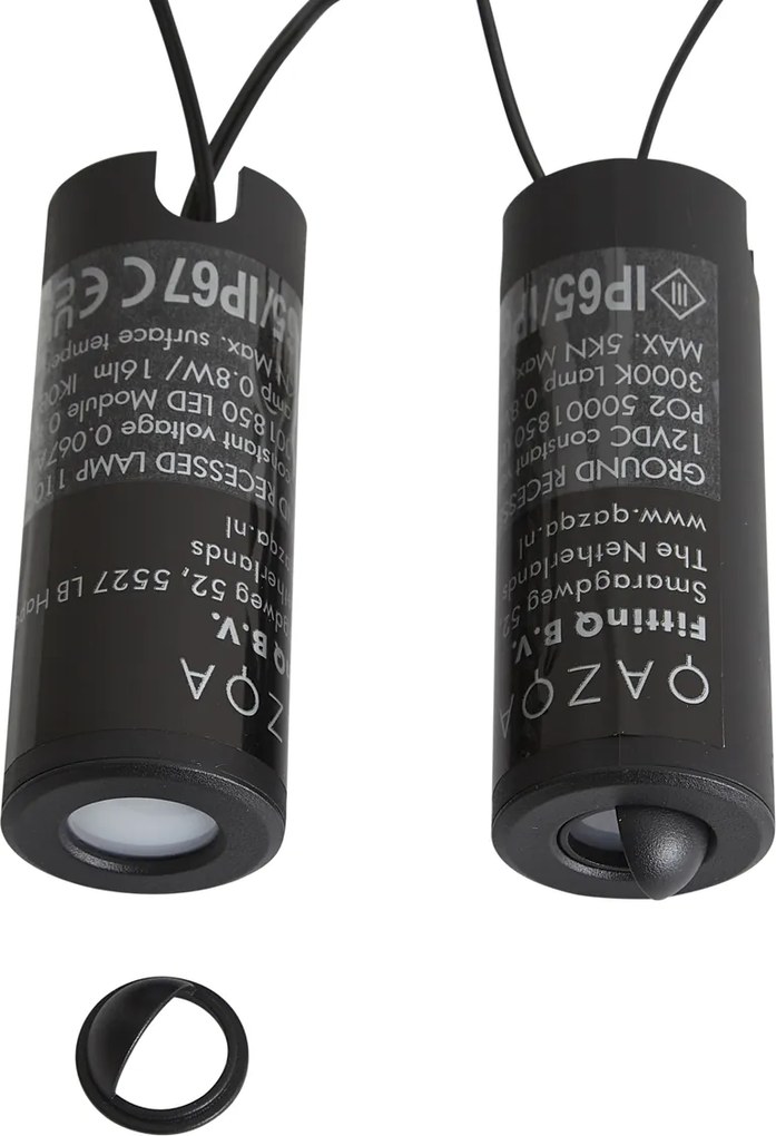 12V systém čierny 10 m s 5 zemnými bodovými svetlami vrátane LED IP44 - Voltaire Linsey