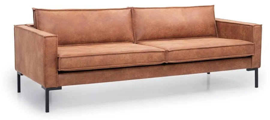 Hnedá pohovka z imitácie kože 216 cm Rate - Scandic