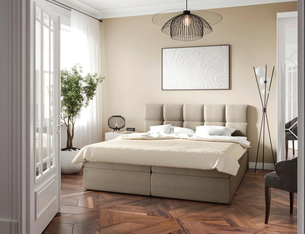 XXXLutz AMERICKÁ POSTEĽ, 140/200 cm, béžová MID.YOU - Online Only spálne - 000298008603