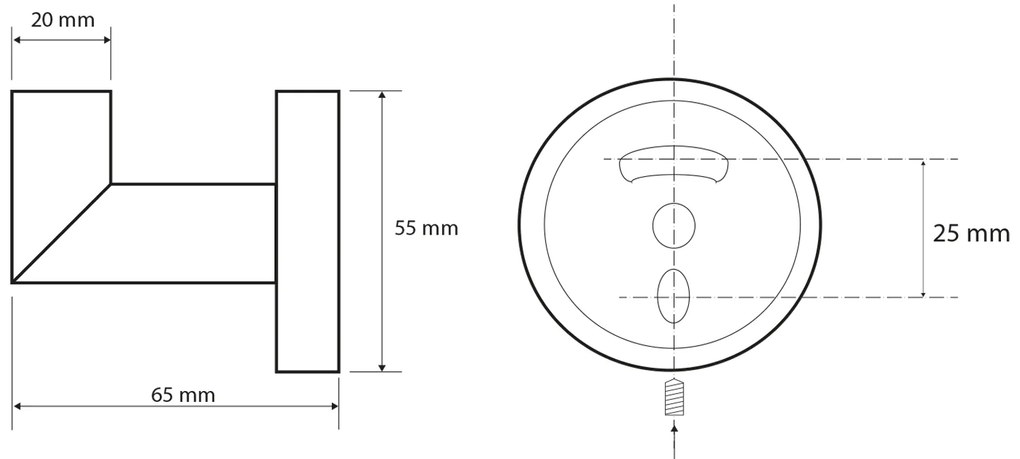 Sapho Sapho, X-ROUND BLACK háčik, čierna matná, XR208B