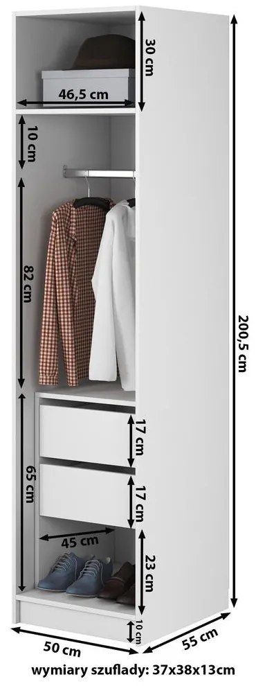 Šatníková skriňa Kasandra XV (biela). Akcia -19%. Vlastná spoľahlivá doprava až k Vám domov. 1099754