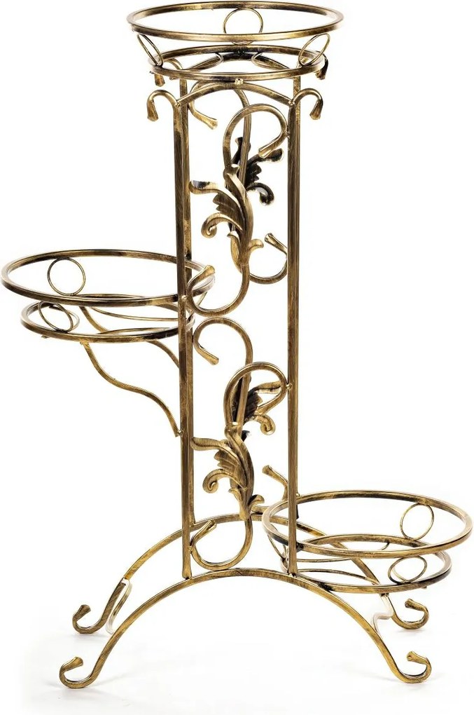 STOJAN NA KVETINÁČ CHERYL 100X65X28 CM ZLATÁ