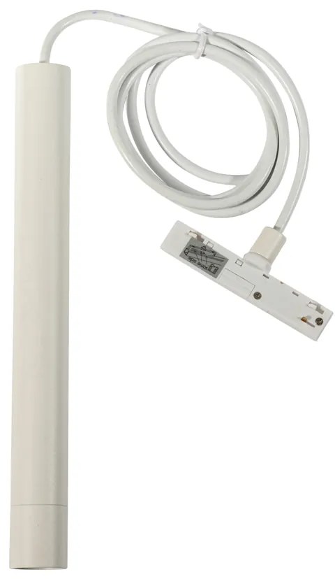 Moderné biele závesné svietidlo pre 1-fázový koľajnicový systém - Slimline Keno