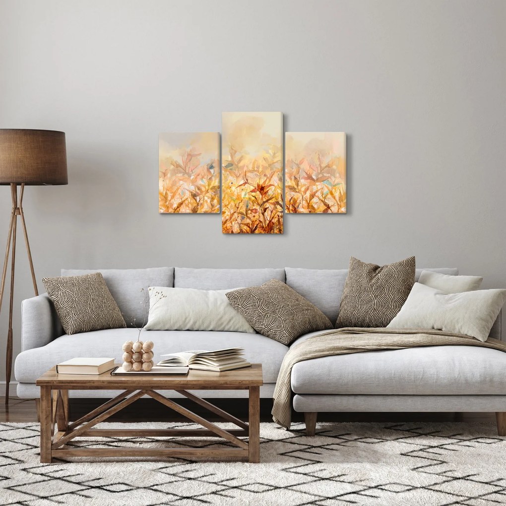 Obraz - Listy vo farbách jesene, olejomaľba (90x60 cm)