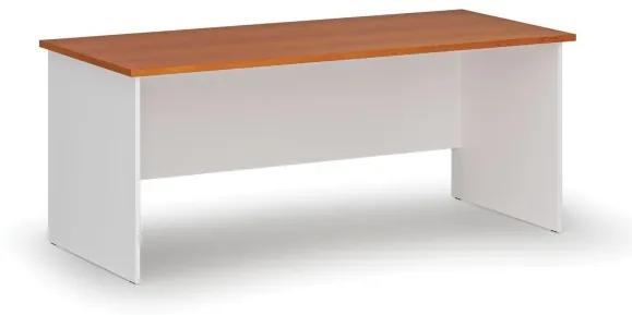 Kancelársky písací stôl rovný PRIMO WHITE, 1800 x 800 mm, biela/čerešňa