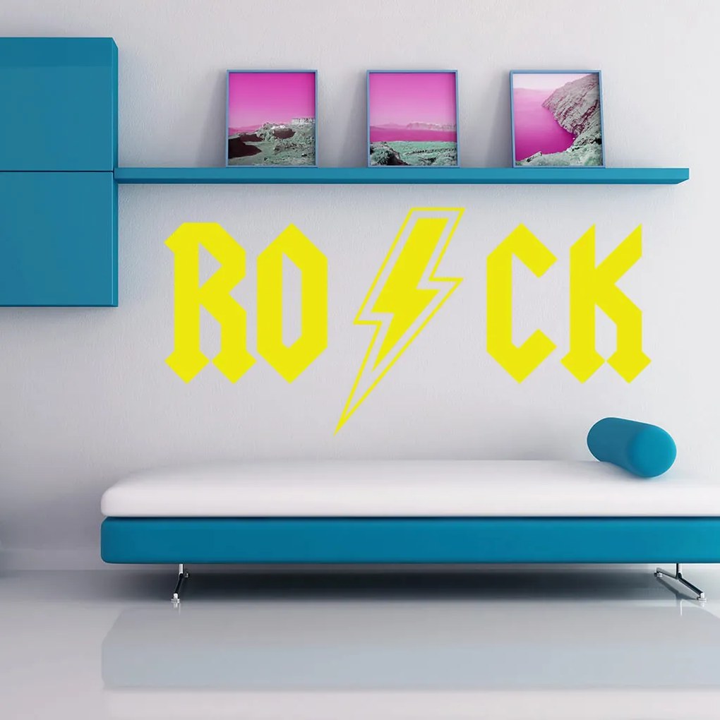 Veselá Stena Samolepka Rock Farba: růžová, Veľkosť: 100 x 50 cm
