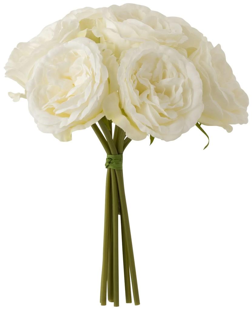 Biela dekoračné kytička Ruža - 20 * 25cm
