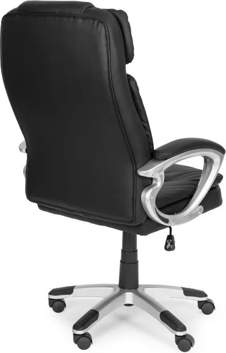 Otočná kancelárska stolička s dvojitým čalúnením a nastaviteľnou výškou, čierna