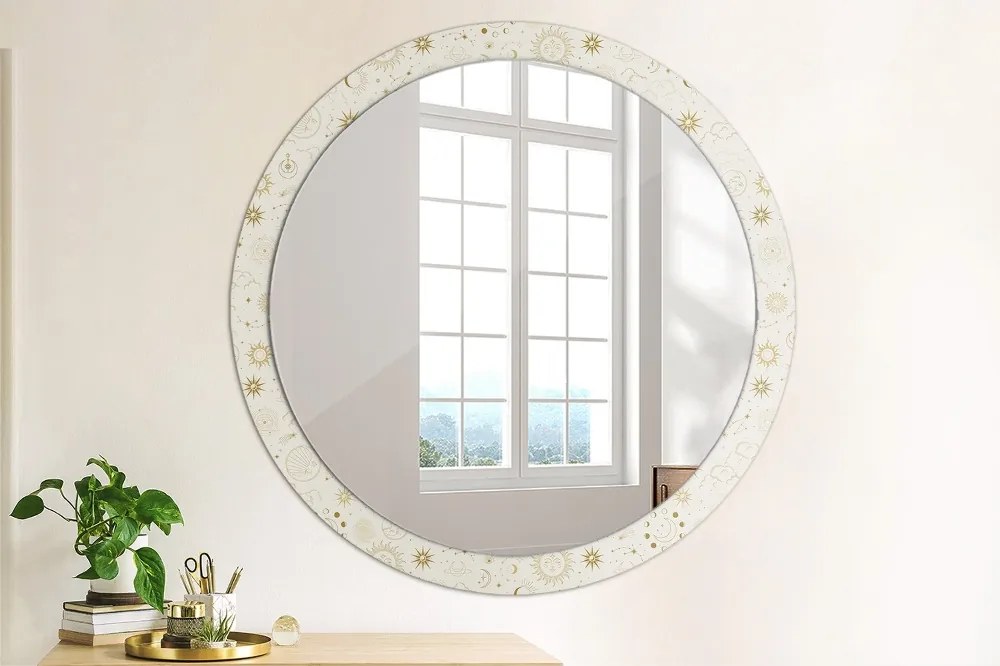 Okrúhle ozdobné zrkadlo na stenu Mystický ezoterický vzor fi 100 cm