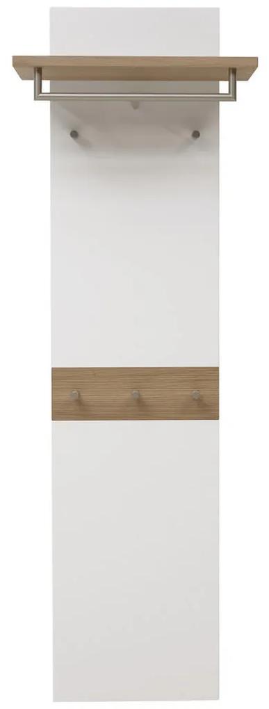XXXLutz VEŠIAKOVÝ PANEL, biela, farby dubu, divý dub, 45-60/187/28 cm Dieter Knoll - Vešiakové steny - 001529007604