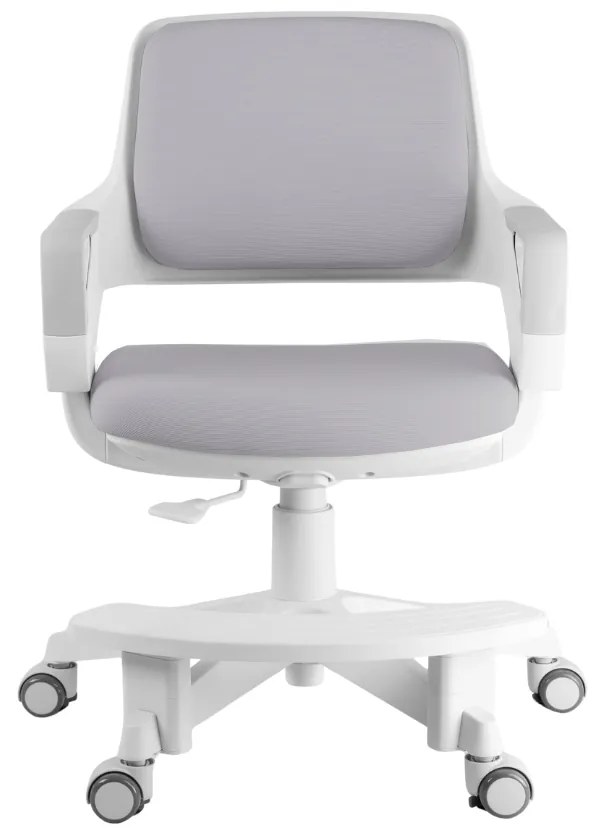 Detská rastúca stolička Neoseat KIDDY FIVE — látka, prateľný poťah, sivá