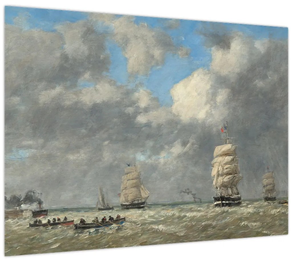 Sklenený obraz - Eugène Boudin, Le Havre, reprodukcia (70x50 cm)