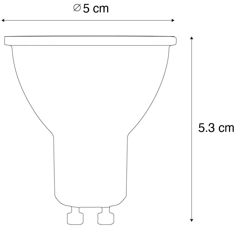 Sada 5 stmievateľných LED žiaroviek GU10 50mm voštinových 6W 400 lm 3000K