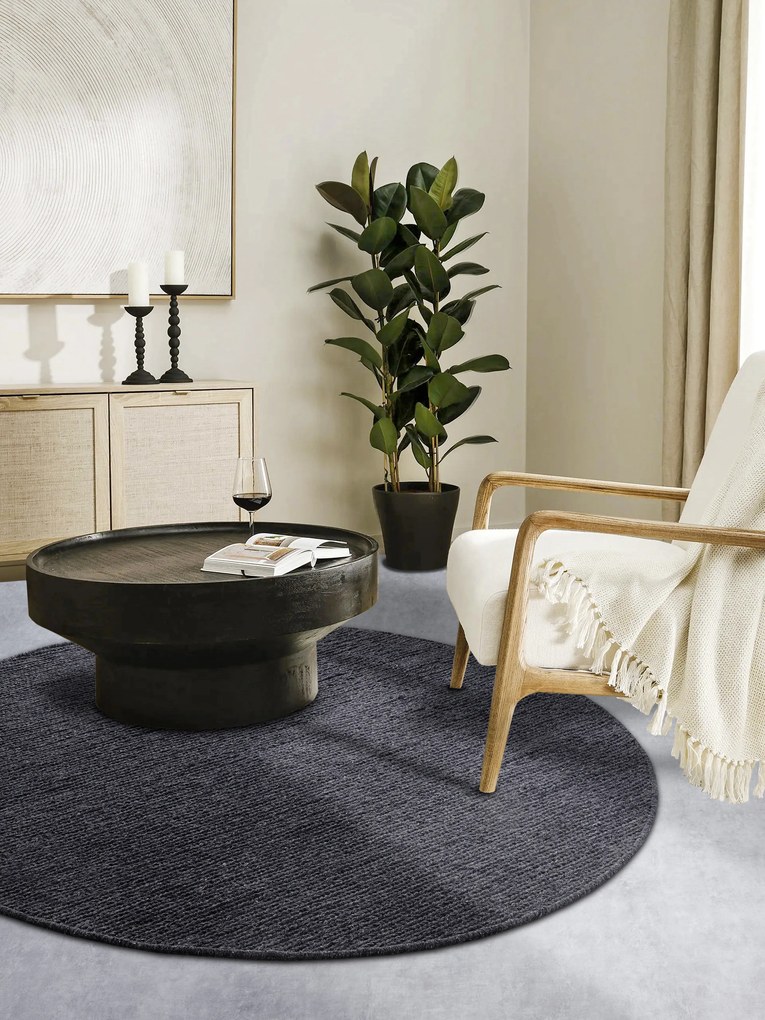 Villeroy & Boch Kusový koberec 106051 Anthracite kruh, 200x200 (priemer) kruh, šedá, obývacia izba