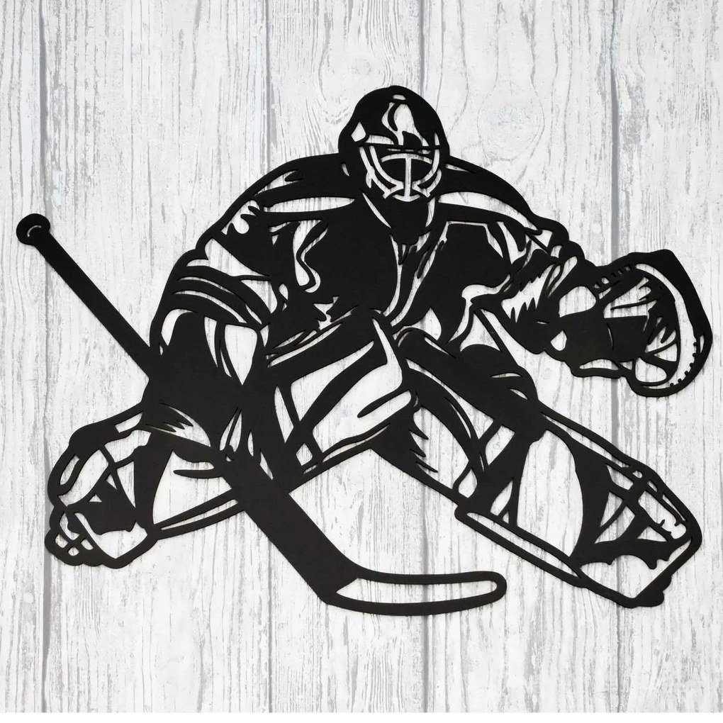 DUBLEZ | Darček pre hokejistu - Drevený obraz Brankár