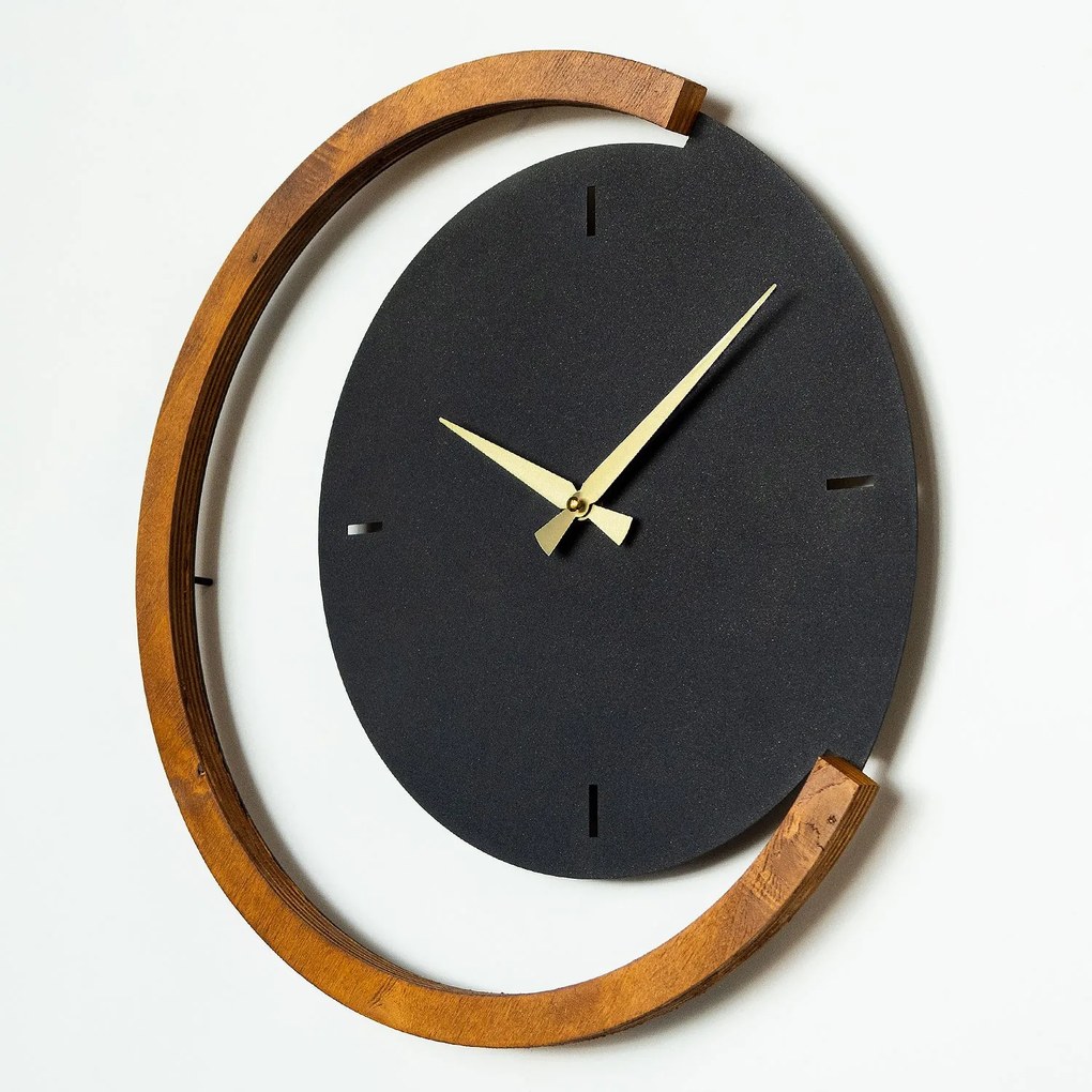 Moon Time Wooden Metal Wall Clock - APS117