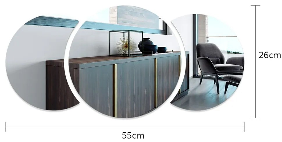 Samolepka na stenu 26x26 cm Half-moon Mirror - Ambiance