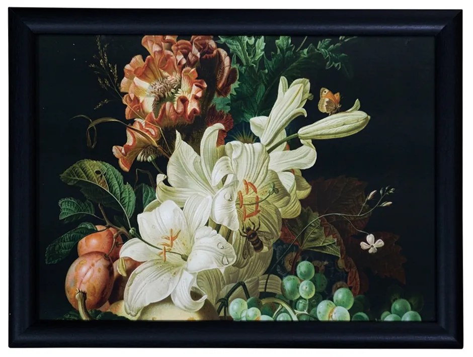 Podnos na nohy s kvetmi a ovocím Liliana - 43 * 33 * 7cm