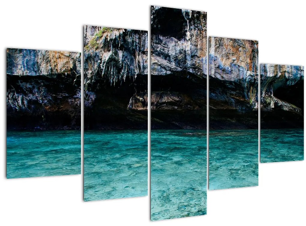 Obraz vody a skál (150x105 cm)