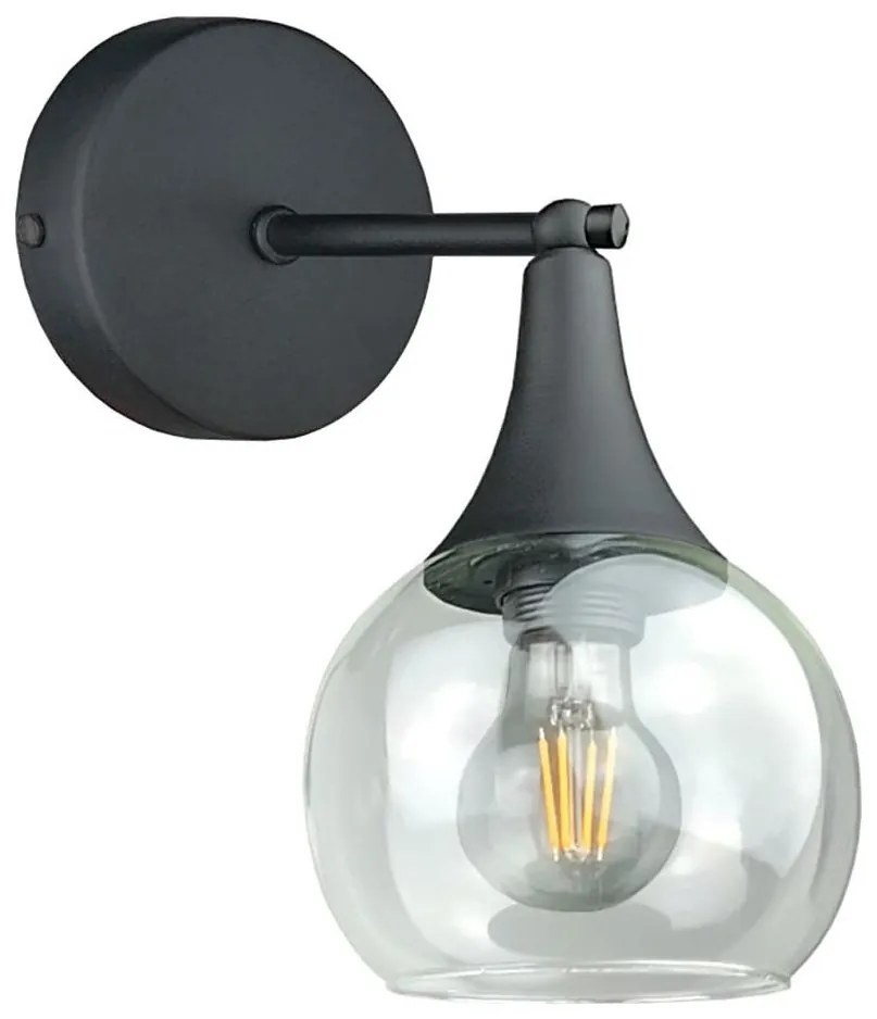 Nástenné svietidlo STAR 1xE27/60W/230V čierna/číra