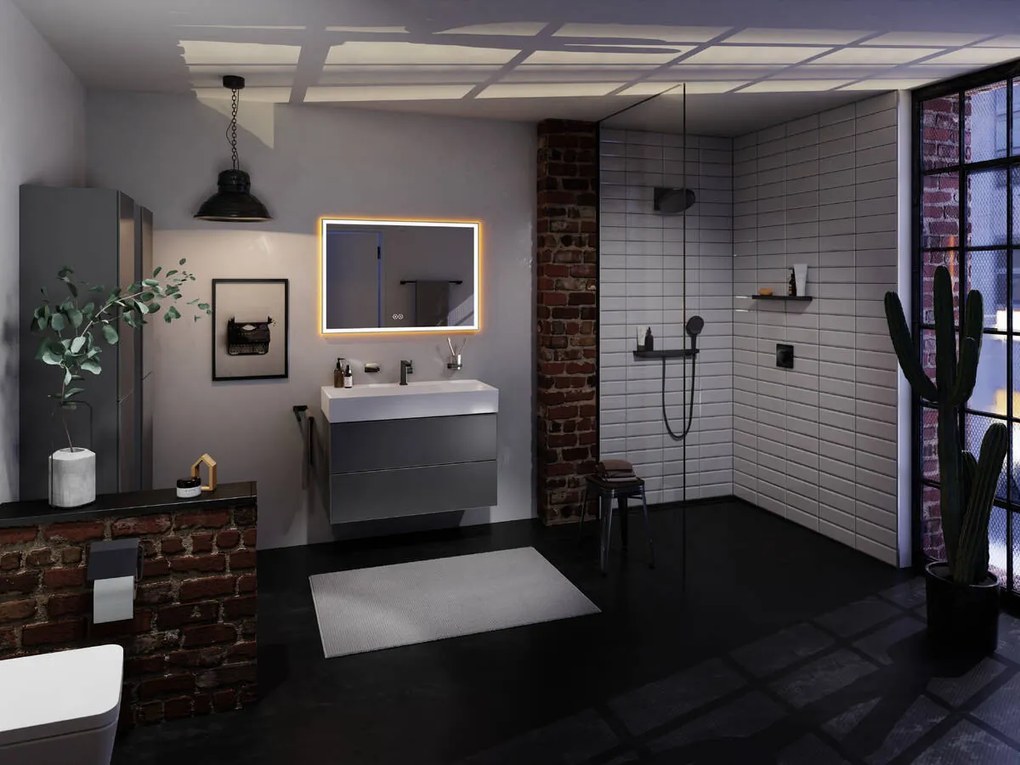 Hansgrohe Rainfinity, nástenná prípojka hadice Porter 500 a polička ĽAVÁ, čierna matná, HAN-26843670