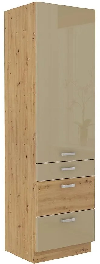 Skrinka do kuchyne Artisan cappuccino lesk 60DKS-210 3S 1F