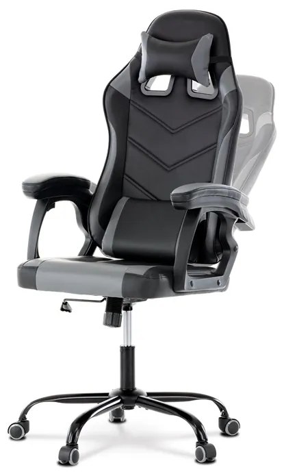 BONTEC Herné kreslo, hojdací mechanizmus, šedá ekokoža, KA-L626 GREY Farba: Šedá