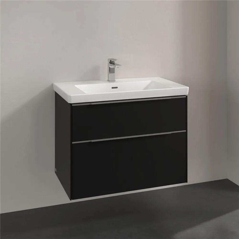 VILLEROY &amp; BOCH Subway 3.0 závesná skrinka pod umývadlo, 2 zásuvky, 772 x 478 x 429 mm, Volcano Black, C57400VL