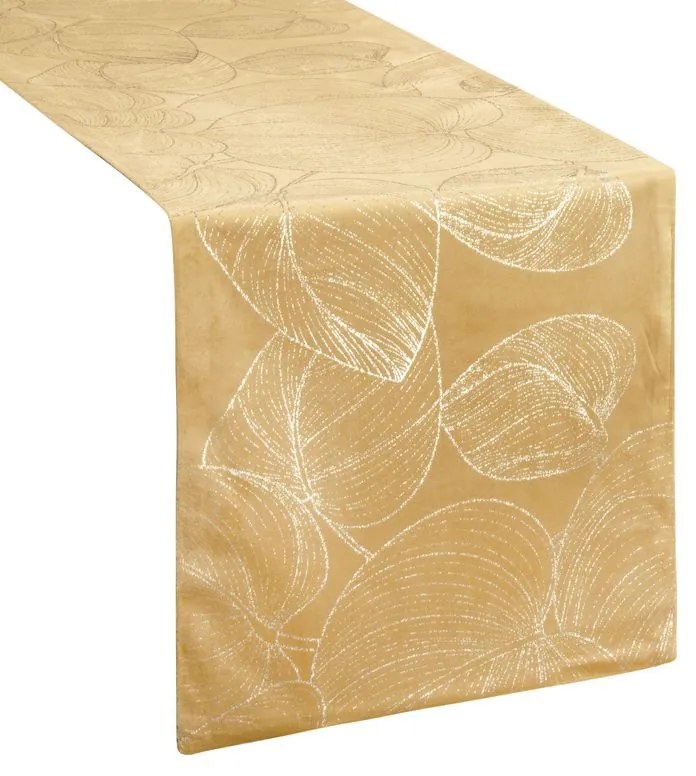 Dekorstudio Elegantný zamatový behúň na stôl BLINK 16 zlatý Rozmer behúňa (šírka x dĺžka): 35x140cm