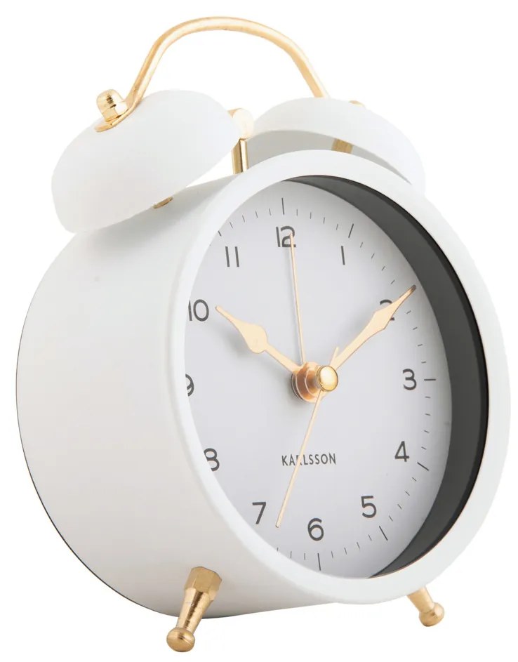 Budík Karlsson KA5998WH Twin Bell, 14cm