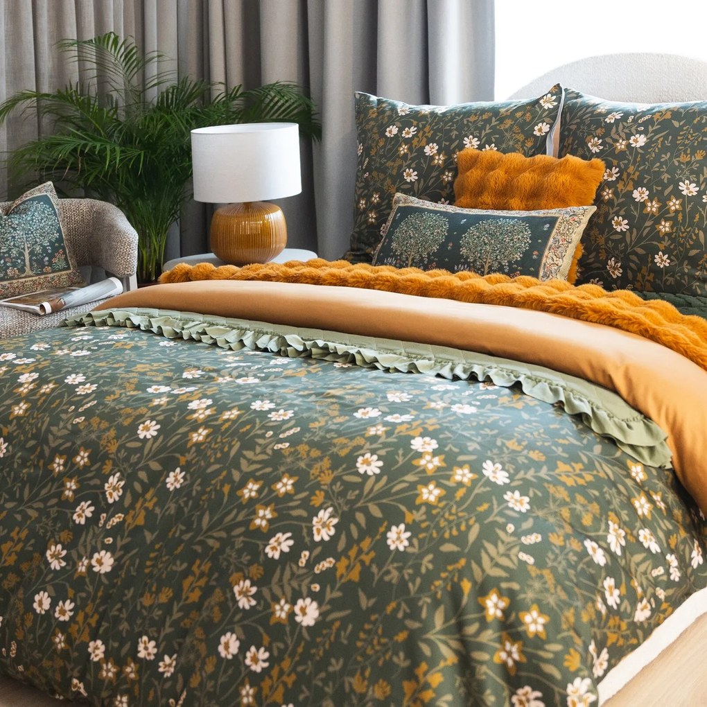 MAKOSATÉNOVÉ OBLIEČKY REINA48 160X200 CM, 2 KS 70X80 CM KVETY