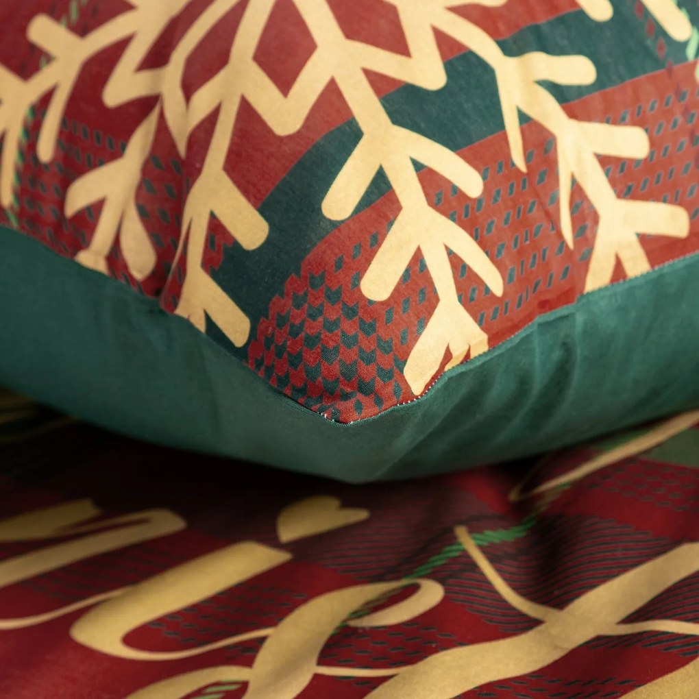 VIANOČNÉ RENFORCÉ OBLIEČKY ESTRELLA 160X200 CM, 2 KS 70X80 CM VZOROVANÉ