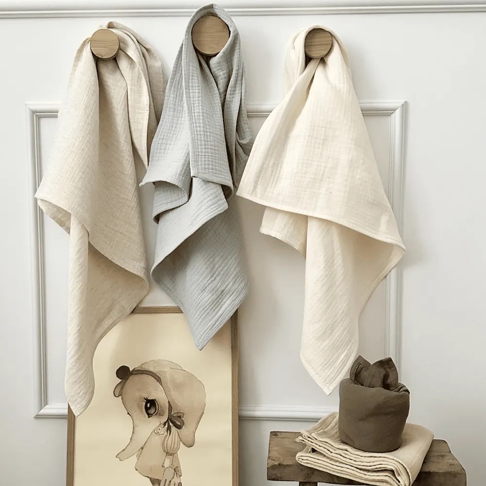 Mušelínová plienka z organickej bavlny modrá 70x70 cm