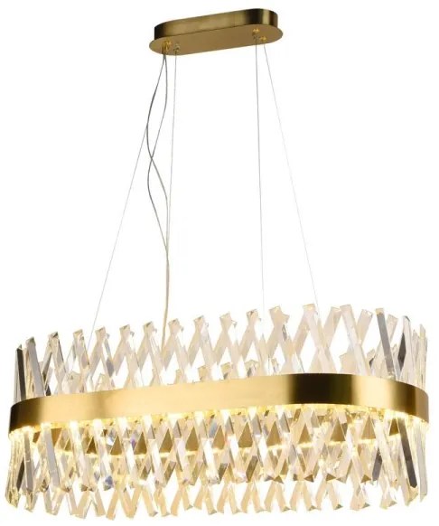 LED Stmievateľný krištáľový luster na lanku LED/90W/230V + diaľkové ovládanie