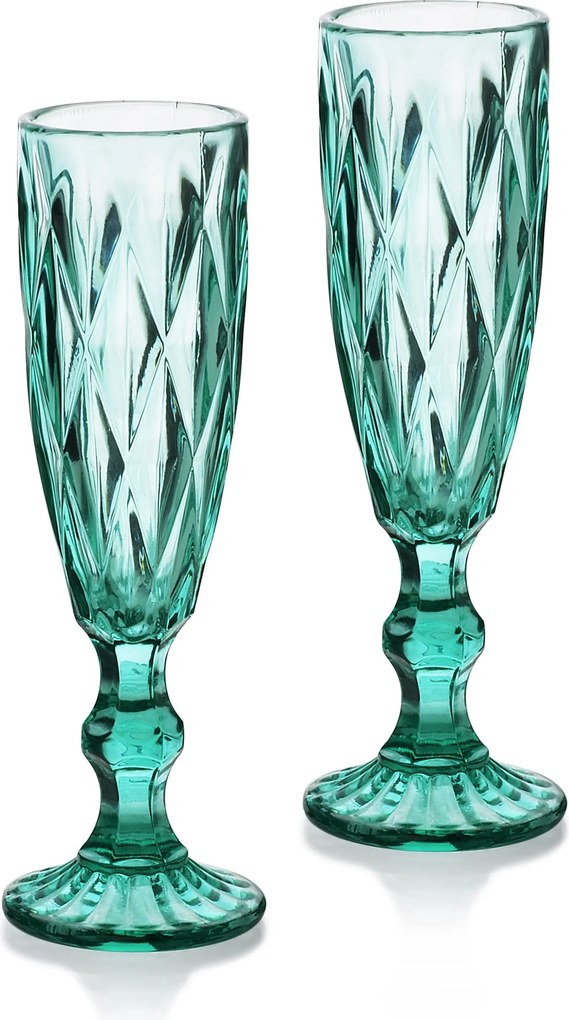 Súprava 6 ks pohárov ELISE 180 ml číra/tyrkysová