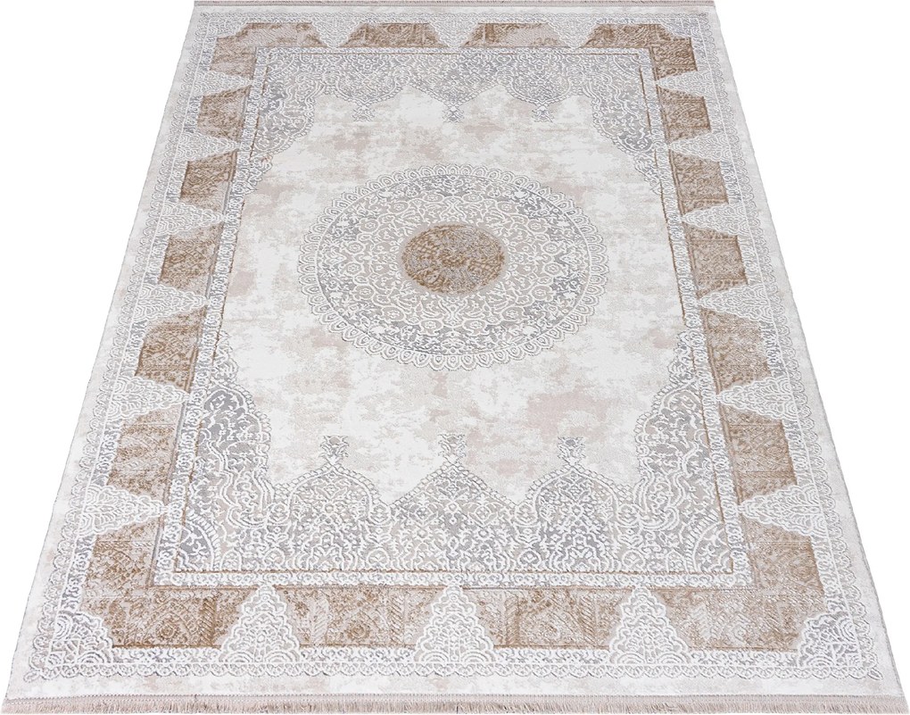 Koberec Sahara N761A krémovo-béžový obdĺžnikový – Turecká kvalita Rozmer: 180x250 cm