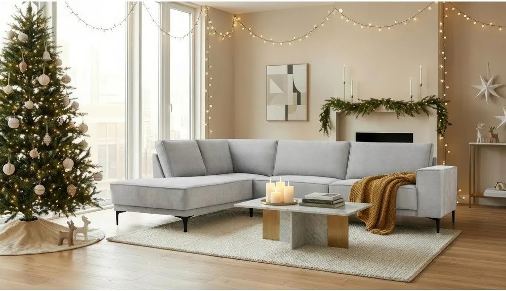 Sivá rohová pohovka (ľavý roh/do L) Copenhagen – Scandic