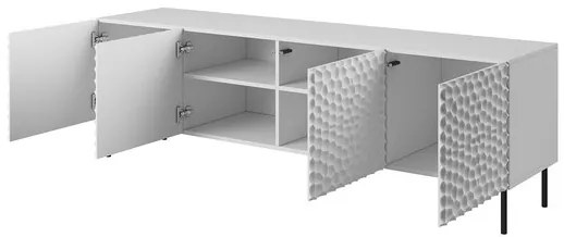 TV stolík Erizerto, Farby: biela / biela + čierna