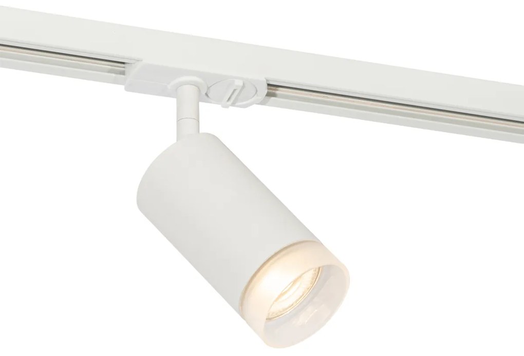 Moderné bodové svietidlo s bielym krúžkom pre 1-fázový koľajnicový systém GU10 50mm - Iconic Jeana