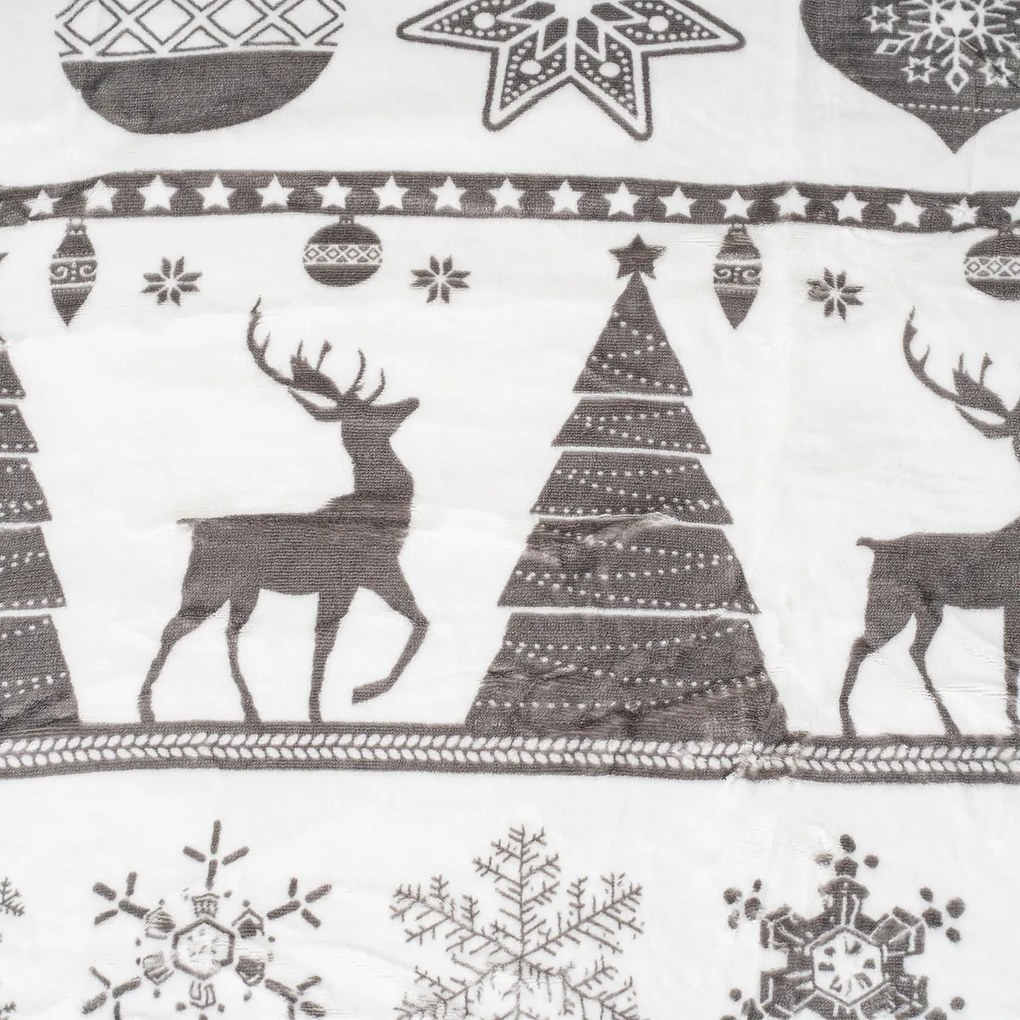 4Home Vianočné obliečky mikroflanel Christmas time sivá, 140 x 220 cm, 70 x 90 cm