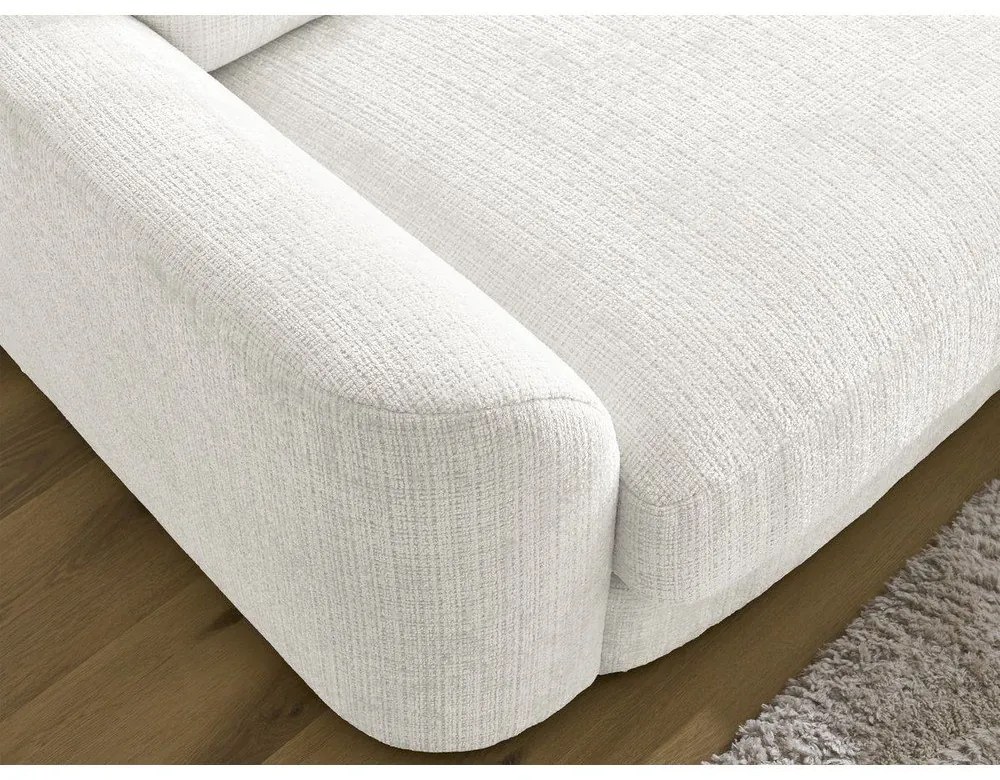 Biela ženilková rohová pohovka (pravý roh/s leňoškou) Leonore – Bobochic Paris